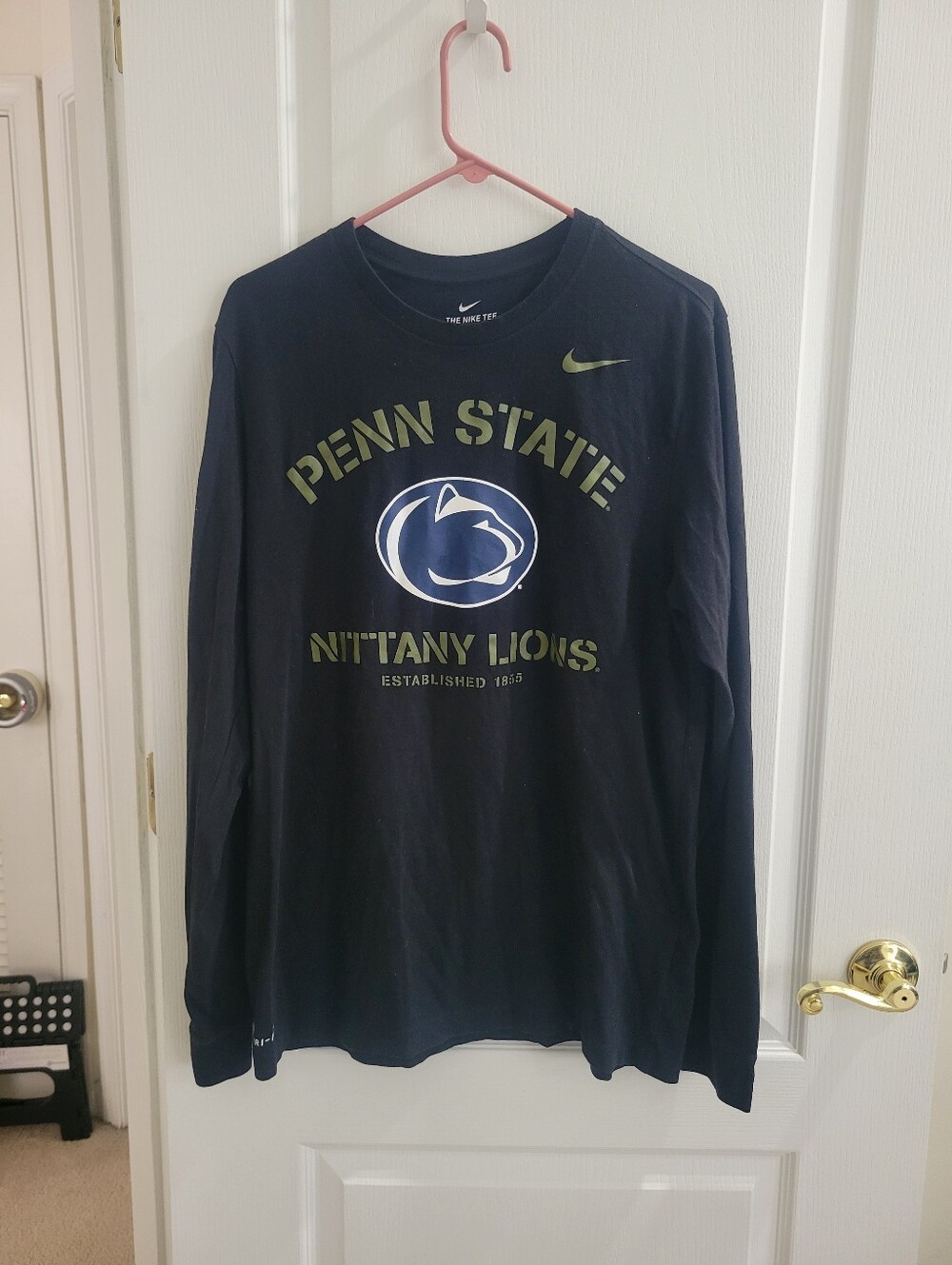 Nike Penn State Nittany Lions Long Sleeve Shirt Mens Large L Black Established